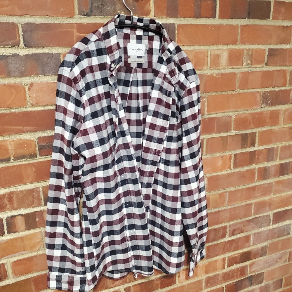 Goodfellow Plaid Button Up SlimFit